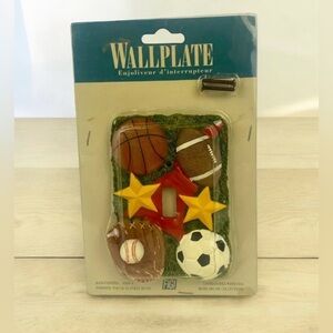FIGI All Star Sports Single Light Switch Cover Handpainted Wallplate New